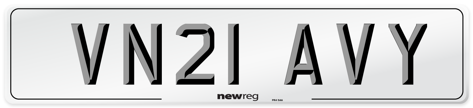 VN21 AVY Number Plate from New Reg